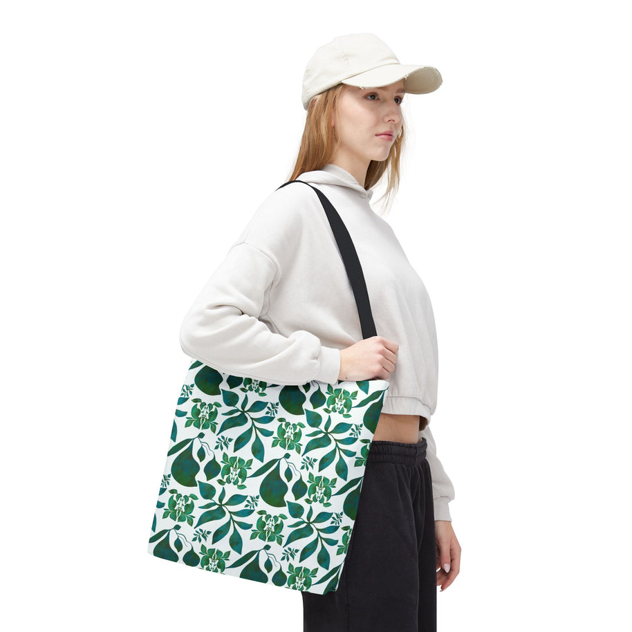 Organic Shapes Botanical Blue and Green - Tote Bag
