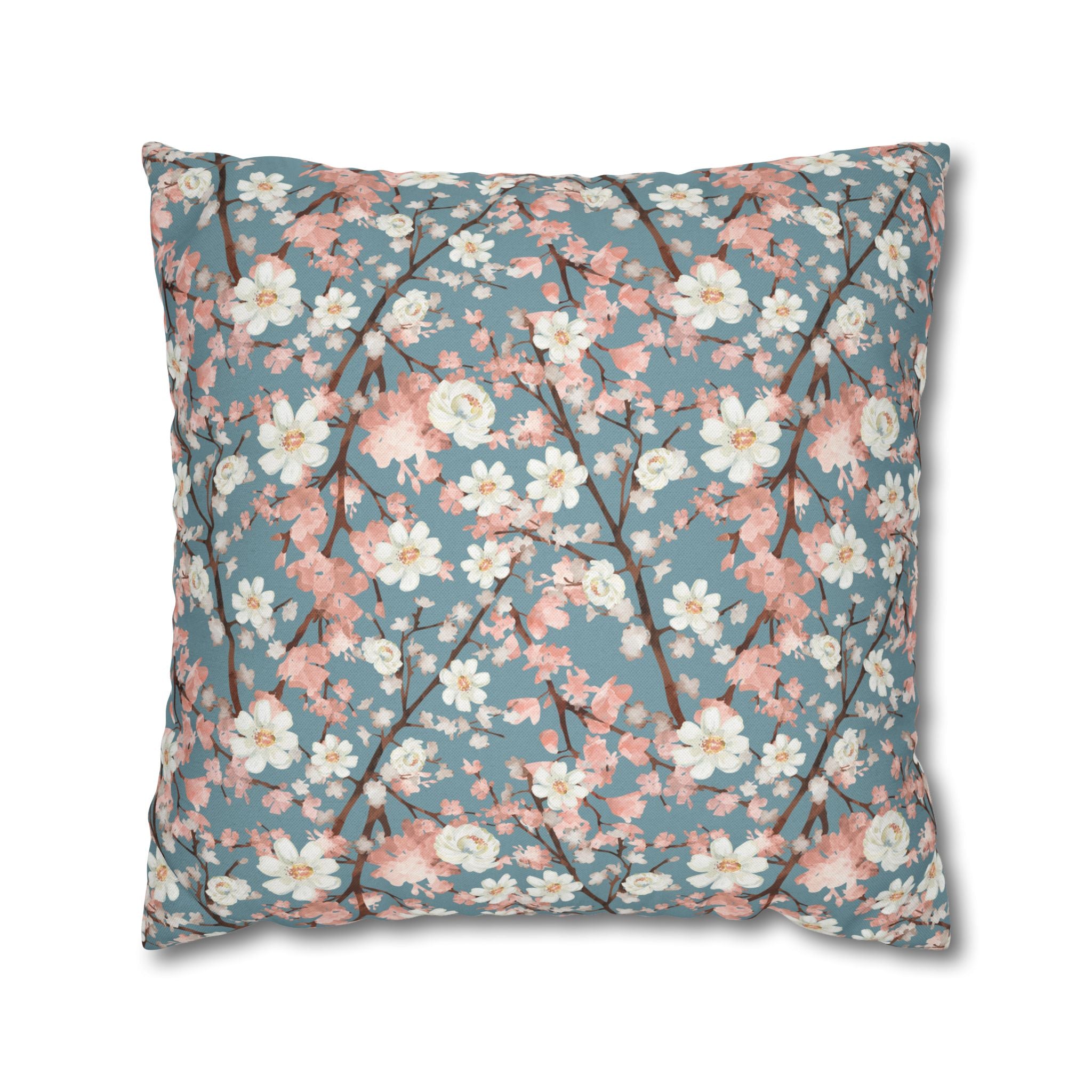 Botanical Blossoms with Blue - Decorative Pillow Cover