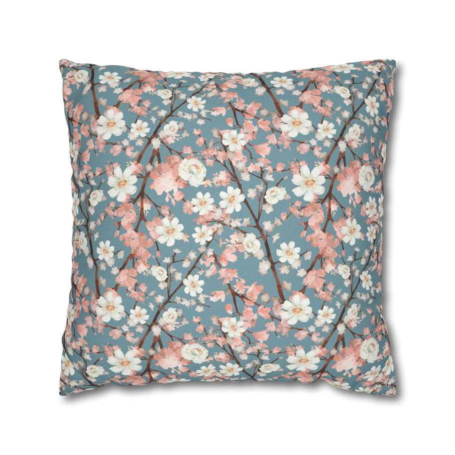 Botanical Blossoms with Blue - Decorative Pillow Cover