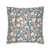 Botanical Blossoms with Blue - Decorative Pillow Cover