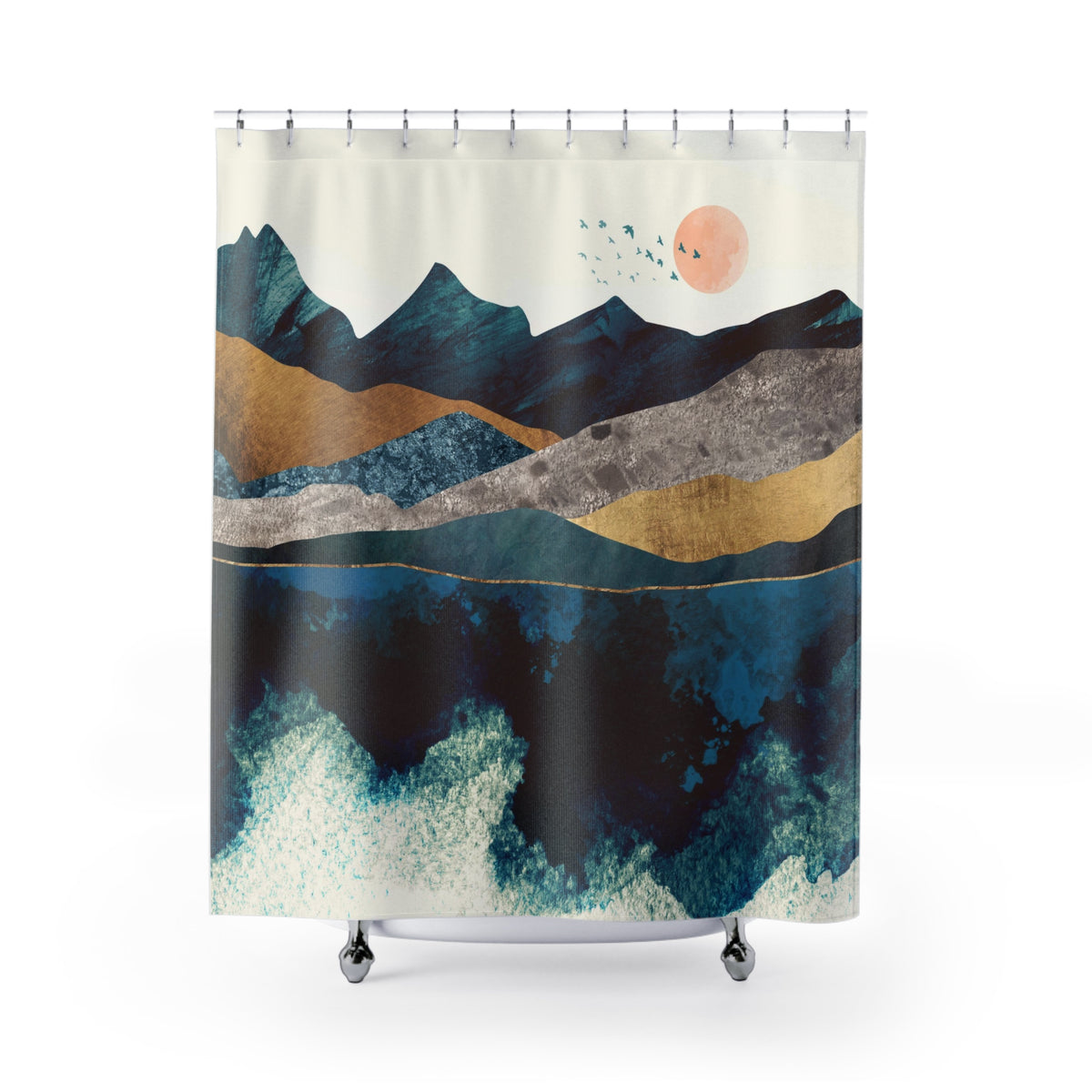 Blue Mountain Reflection - Shower Curtain