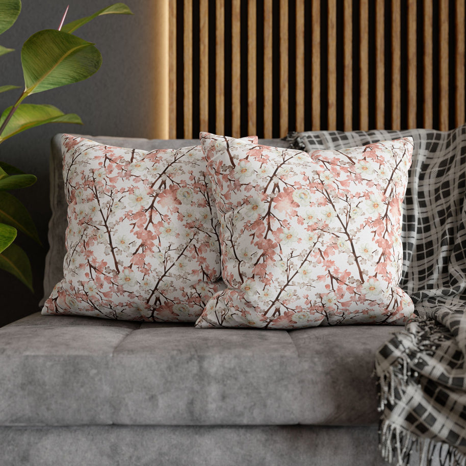 Botanical Blossoms with White - Decorative Pillow Cover