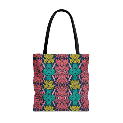Pink-Teal-Blue-and-Mustard - Tote Bag