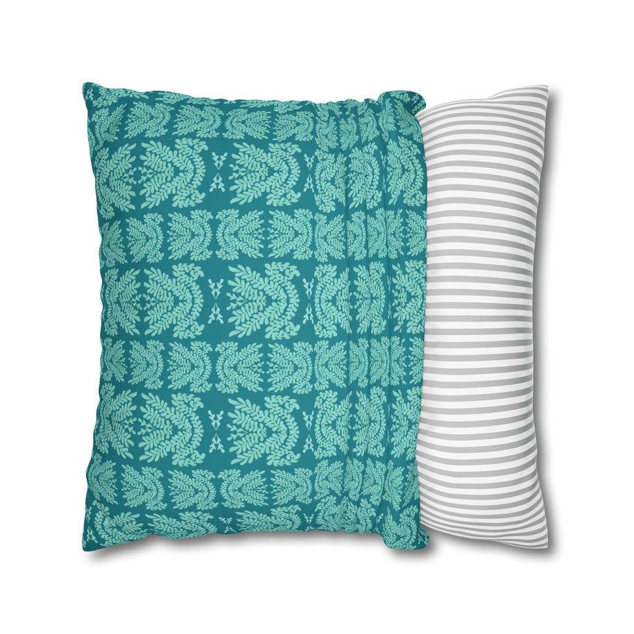 Teal and Mint Botanical - Decorative Pillow Cover
