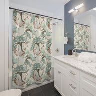 Crane and Bonsai with Cream - Shower Curtain