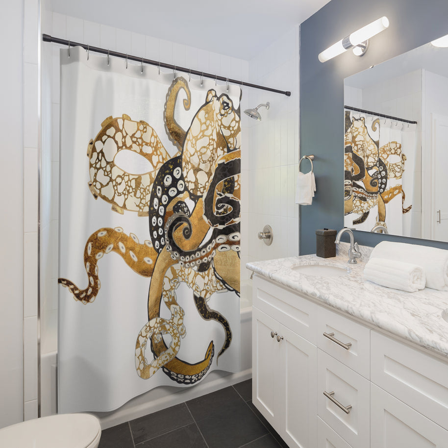 Metallic Octopus - Shower Curtain