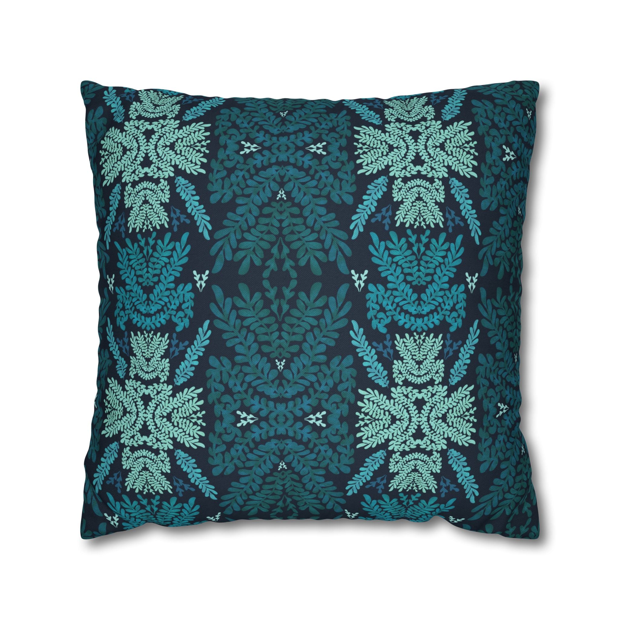 Blue and Teal Botanical - Decorative Pillow Cover