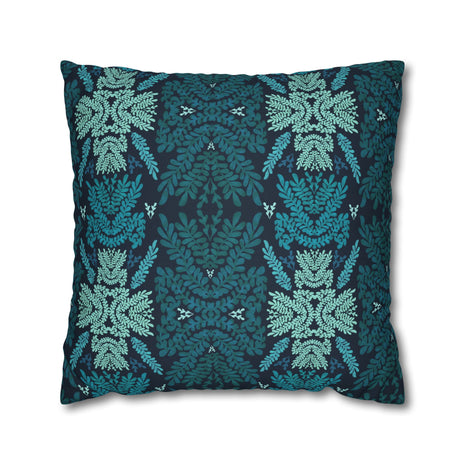 Blue and Teal Botanical - Decorative Pillow Cover