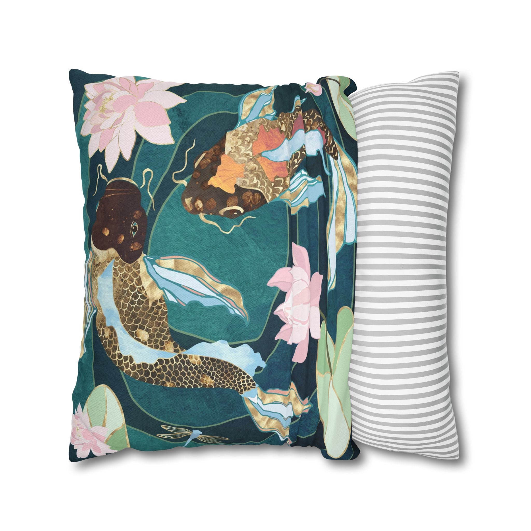 Metallic Koi III  - Decorative Pillow Cover