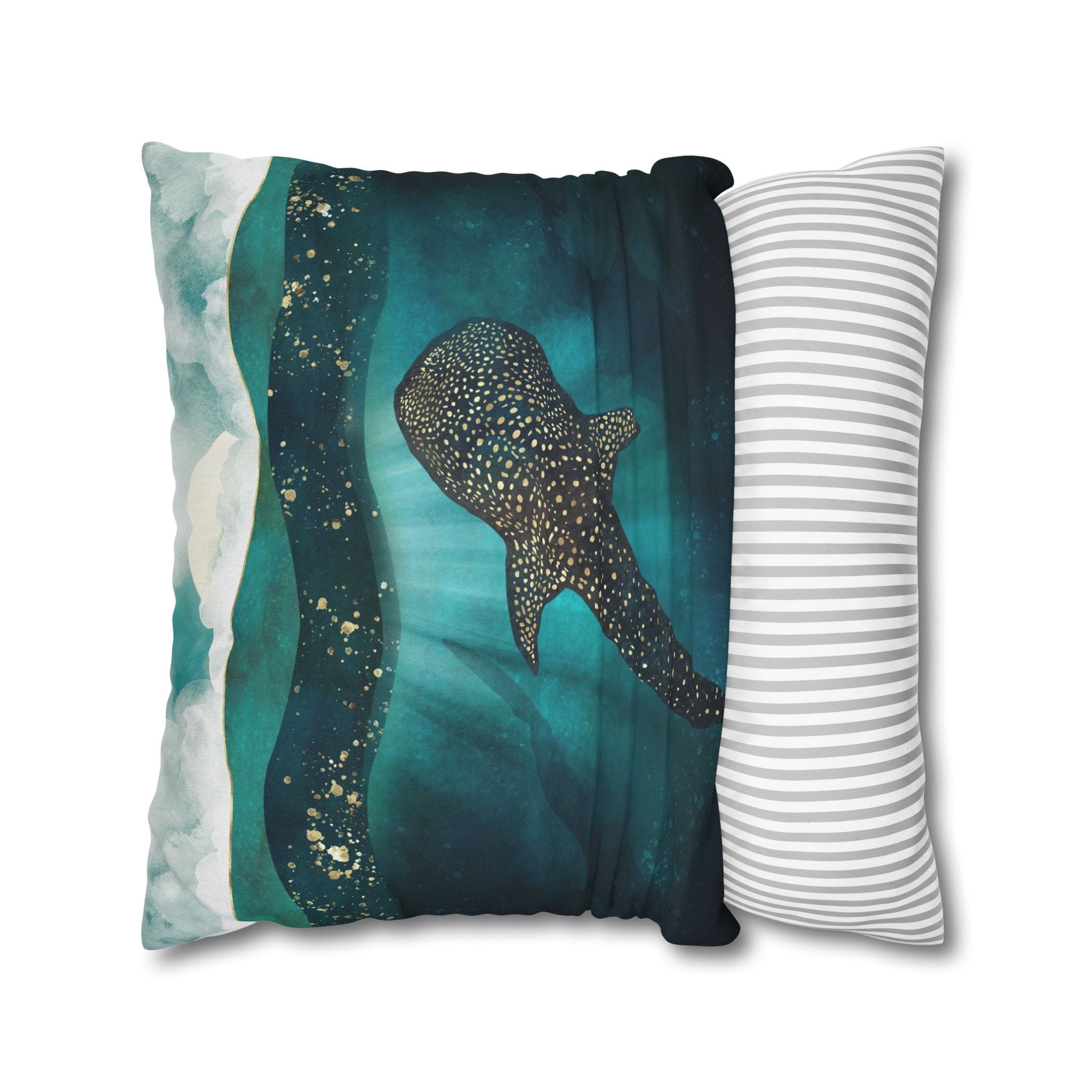Metallic Whale Shark - Decorative Pillow Cover