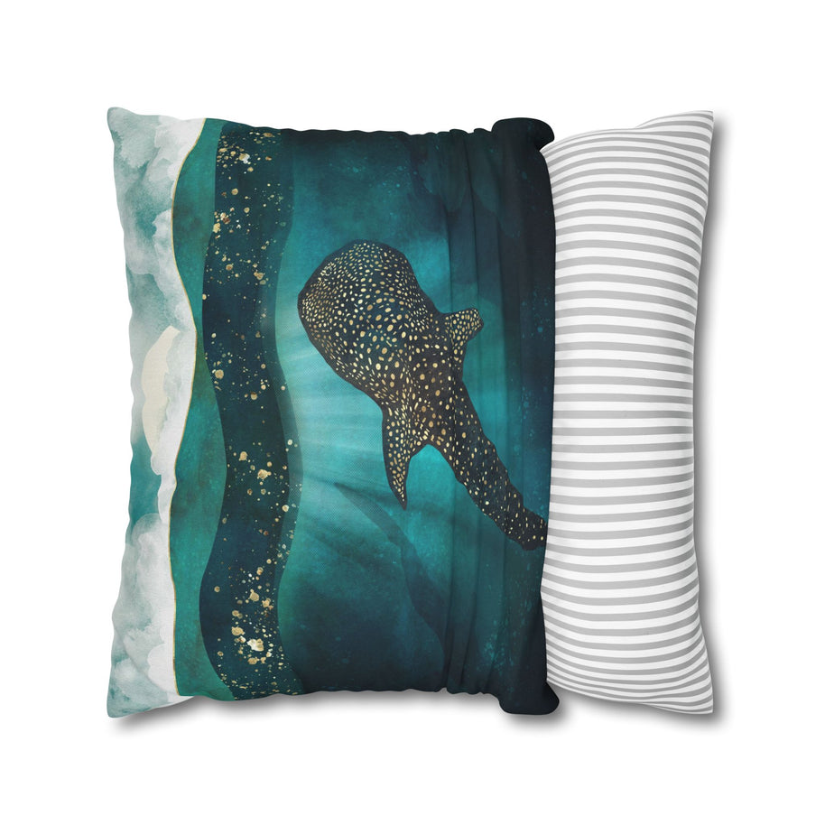 Metallic Whale Shark - Decorative Pillow Cover