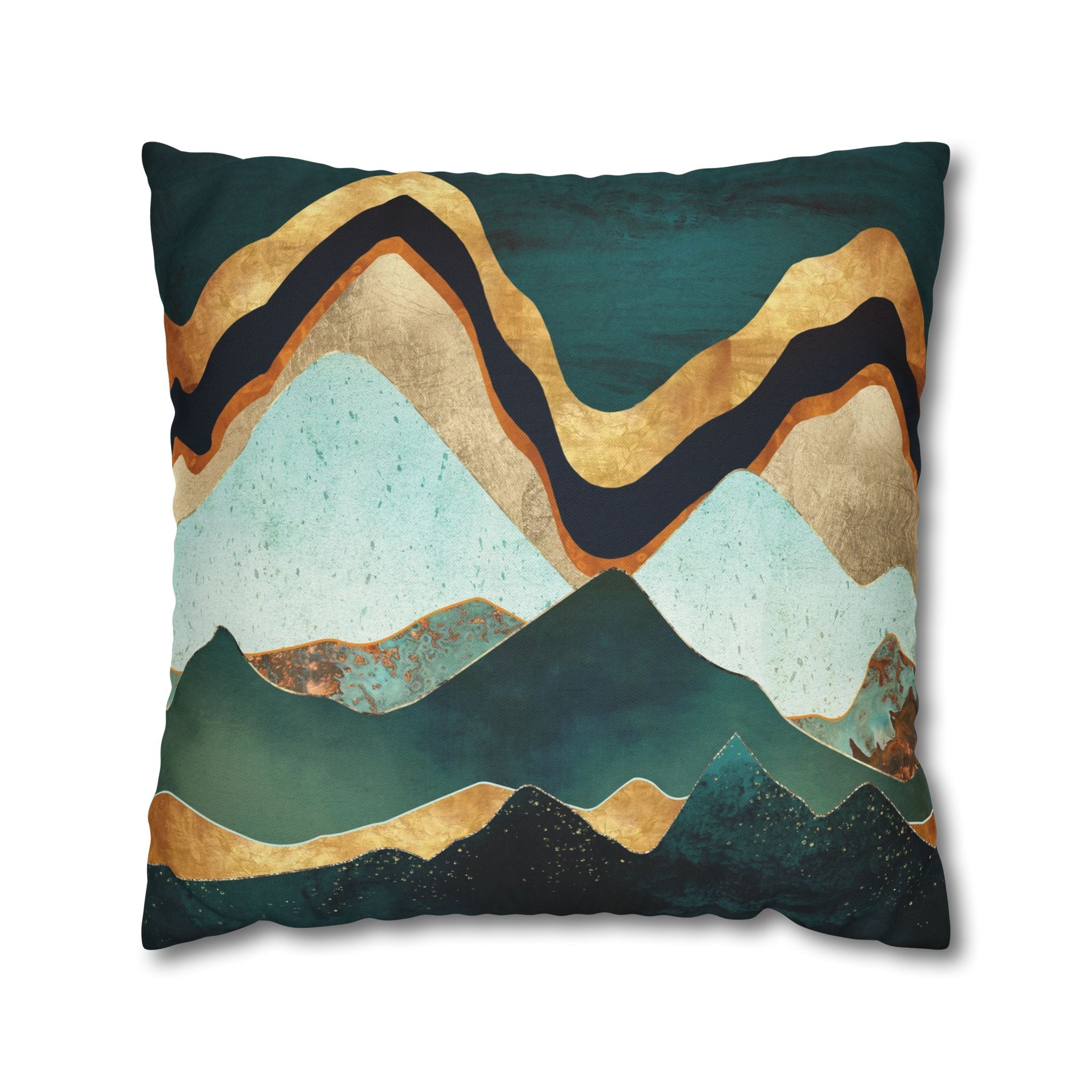 Velvet Copper Mountains - Decorative Pillow Cover