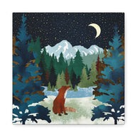Winter Fox Matte Canvas, Stretched, No Frame