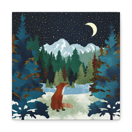Winter Fox Matte Canvas, Stretched, No Frame