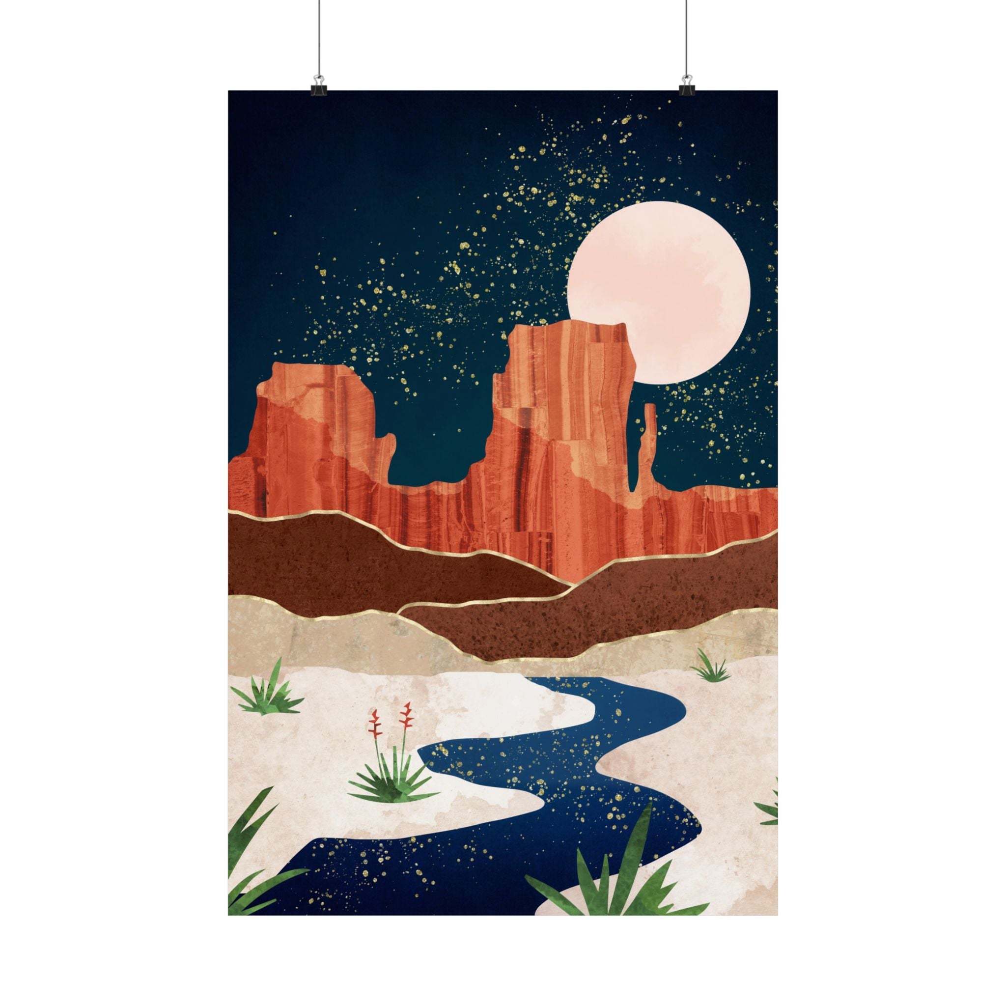 Desert Stars River - Poster Print - No Frame