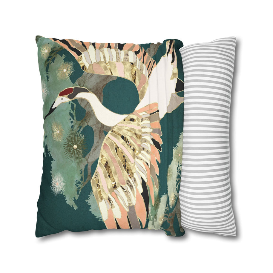 Golden Crane  - Decorative Pillow Cover