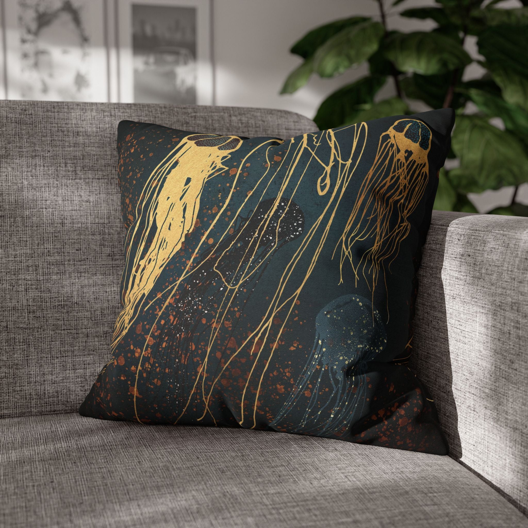 Metallic Jellyfish  - Decorative Pillow Cover