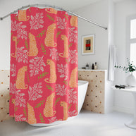 Botanical Leopard with Pink - Shower Curtain
