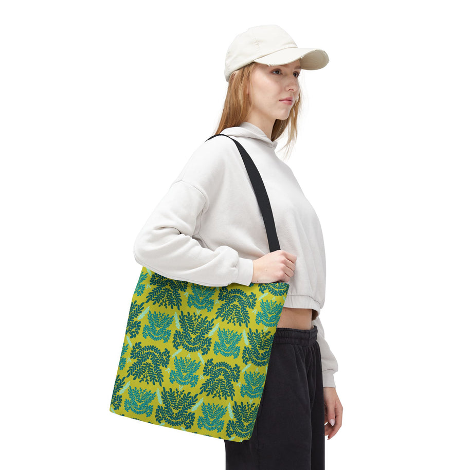 Teal Mint and Lime Botanical - Tote Bag