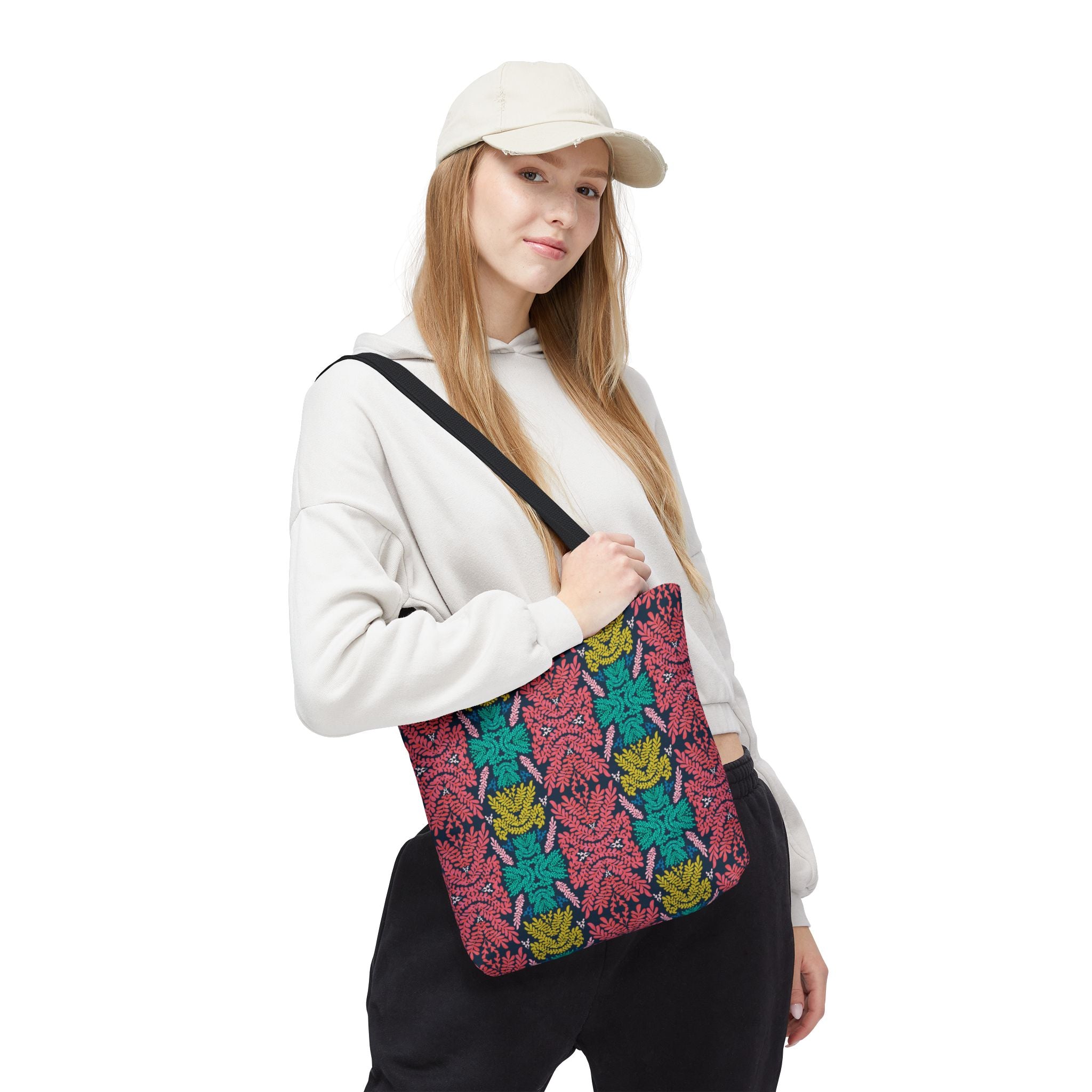 Pink-Teal-Blue-and-Mustard - Tote Bag