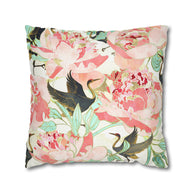 Floral Cranes - Decorative Pillow Cover