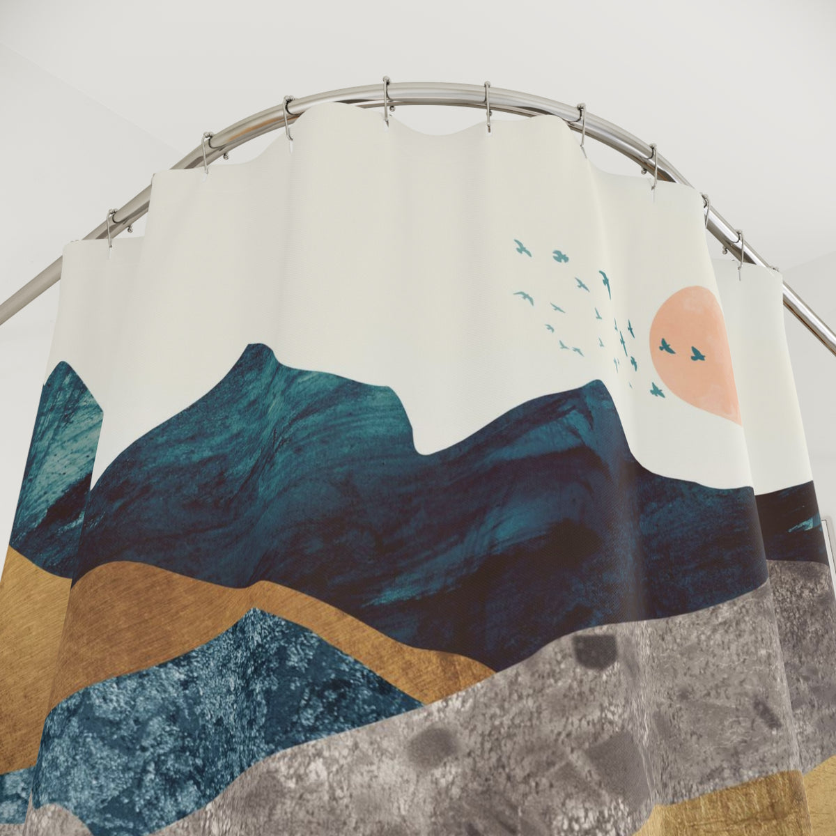 Blue Mountain Reflection - Shower Curtain