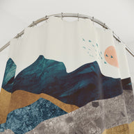 Blue Mountain Reflection - Shower Curtain