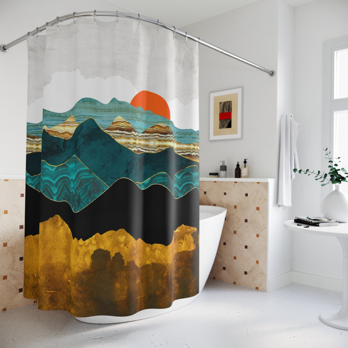 Turquoise Vista - Shower Curtain