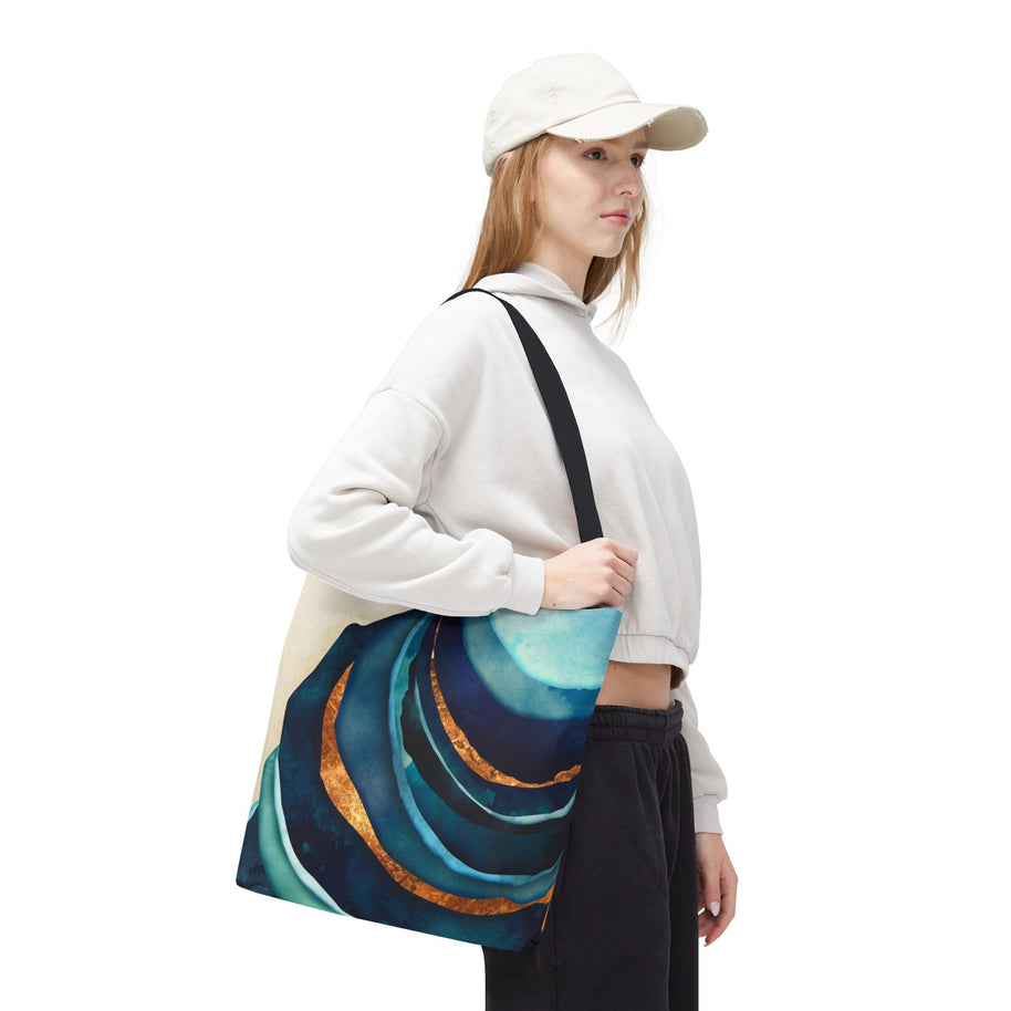 Abstract Blue with Gold - Tote Bag