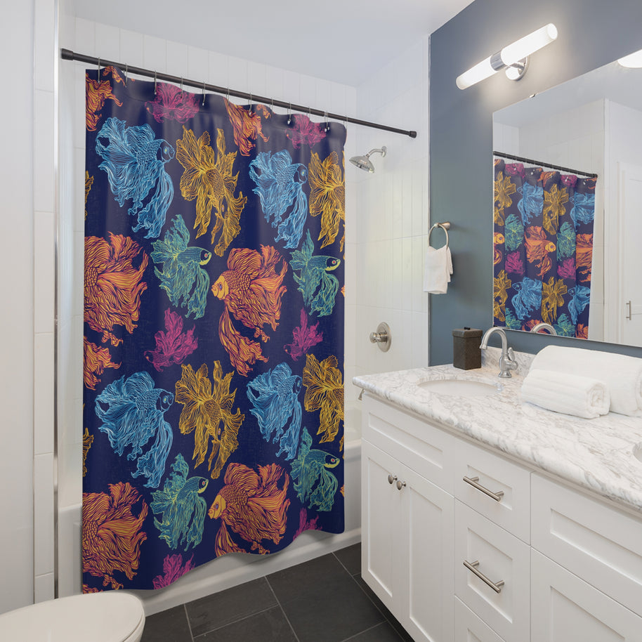 Betta Fish Color Pop - Shower Curtain