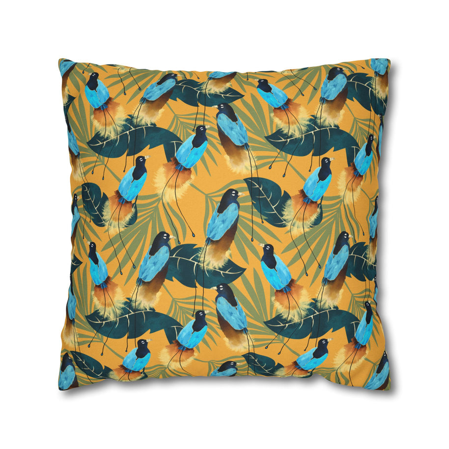 Birds of Paradise Botanical with Orange - Decorative Pillow Cover