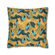 Birds of Paradise Botanical with Orange - Decorative Pillow Cover