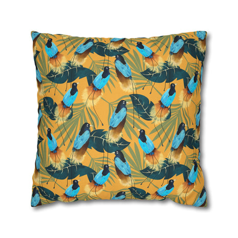 Birds of Paradise Botanical with Orange - Decorative Pillow Cover