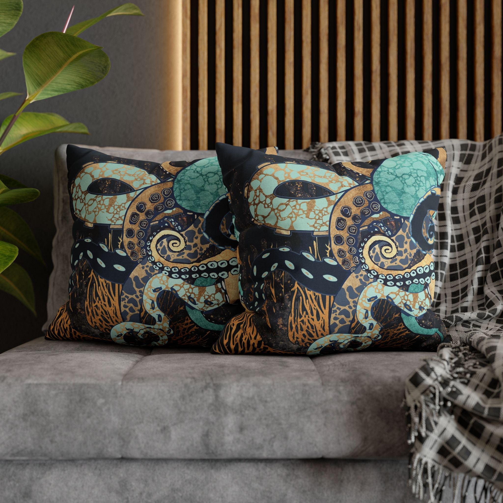 Metallic Octopus II - Decorative Pillow Cover