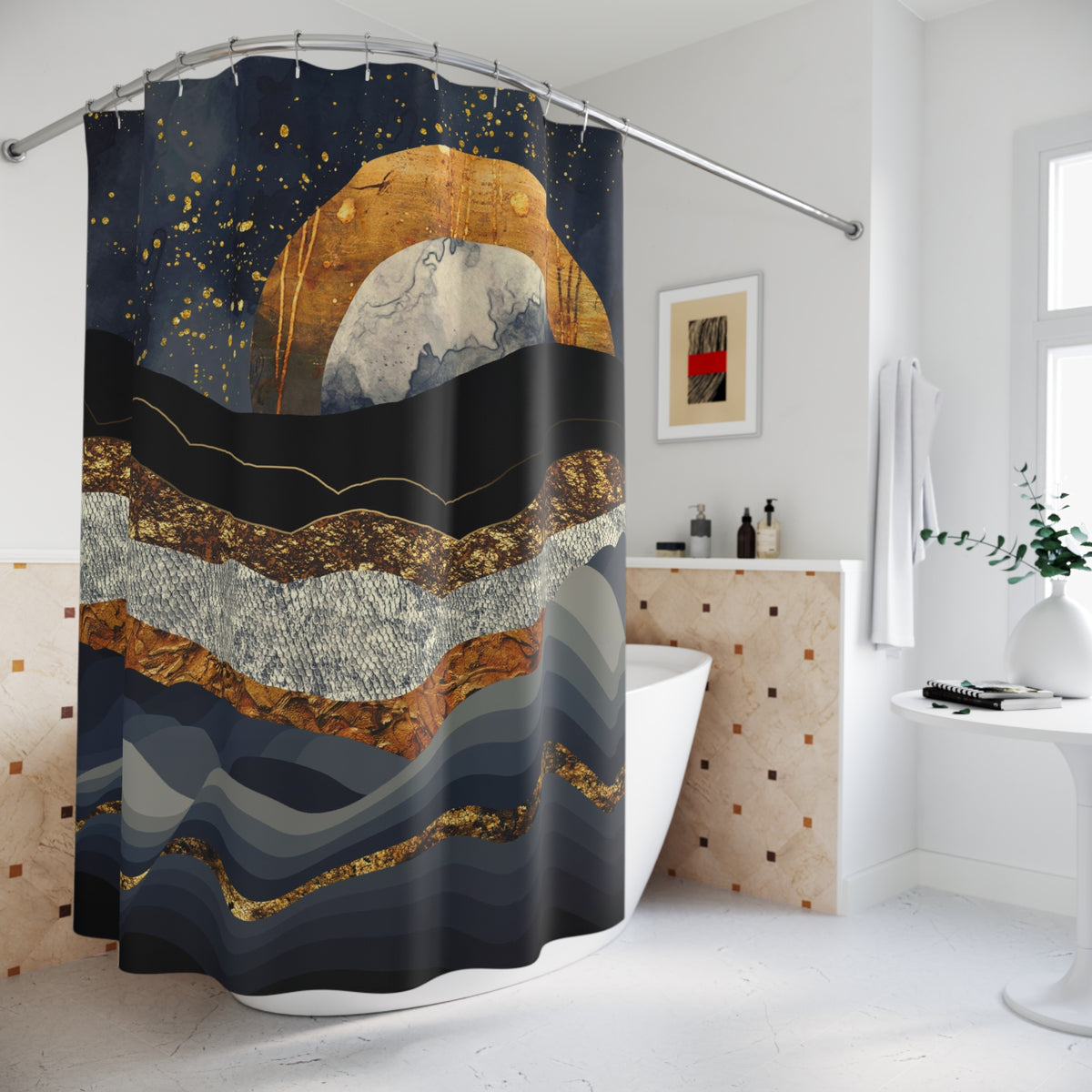 Metallic Mountains - Shower Curtain