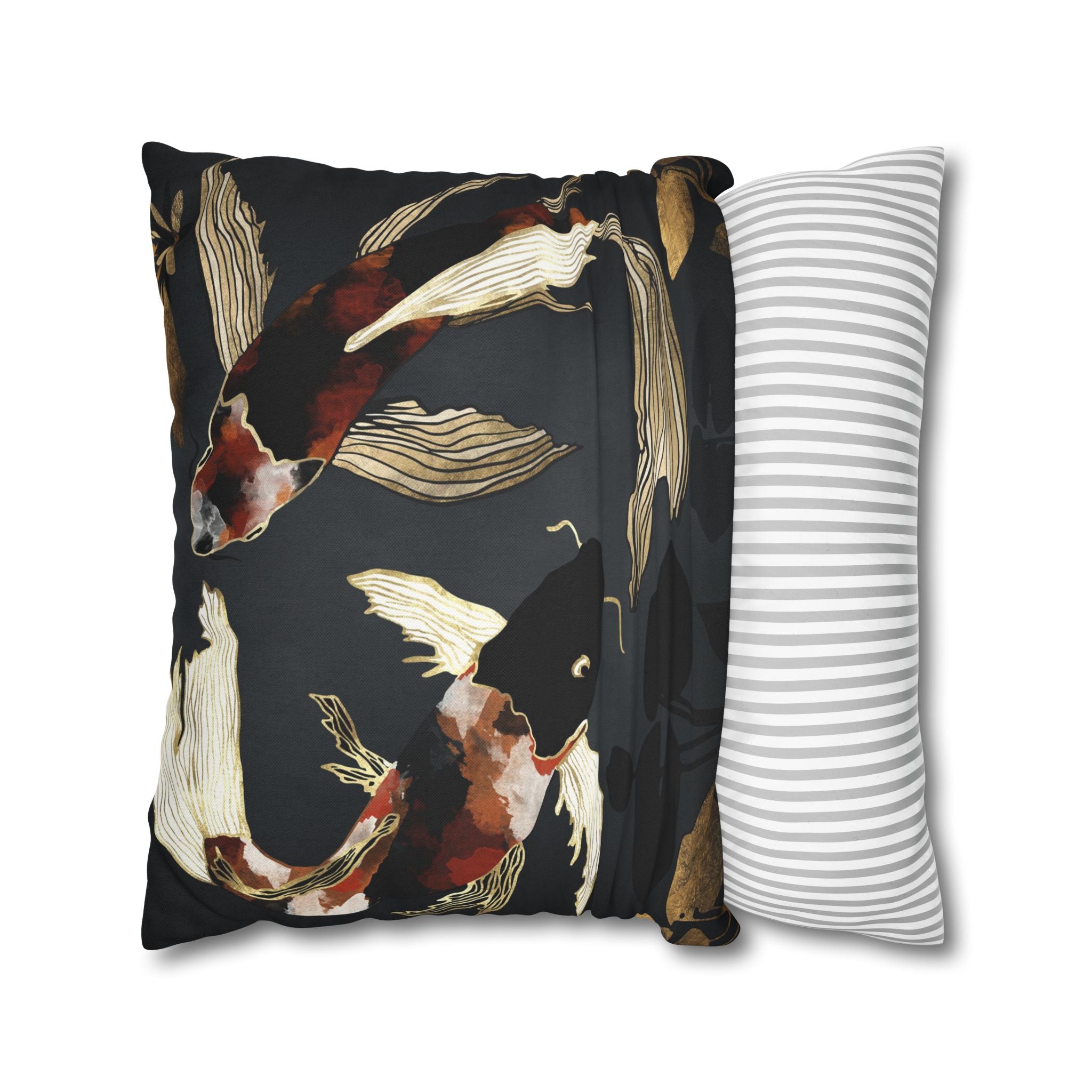 Metallic Koi IV - Decorative Pillow Cover