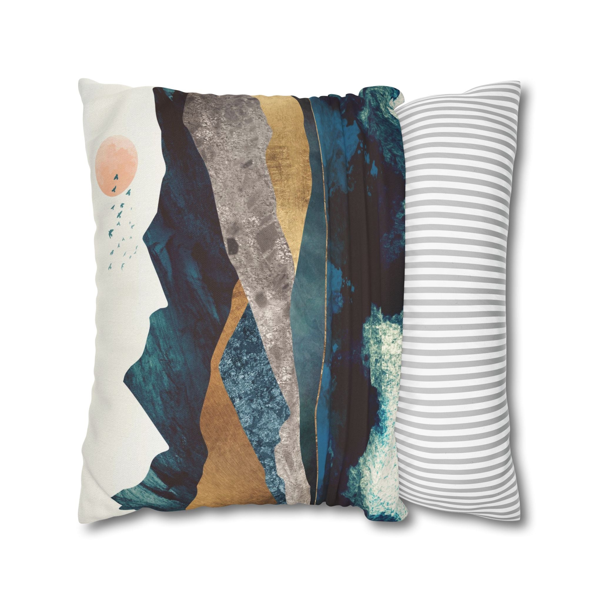Blue Mountain Reflection - Decorative Pillow Cover