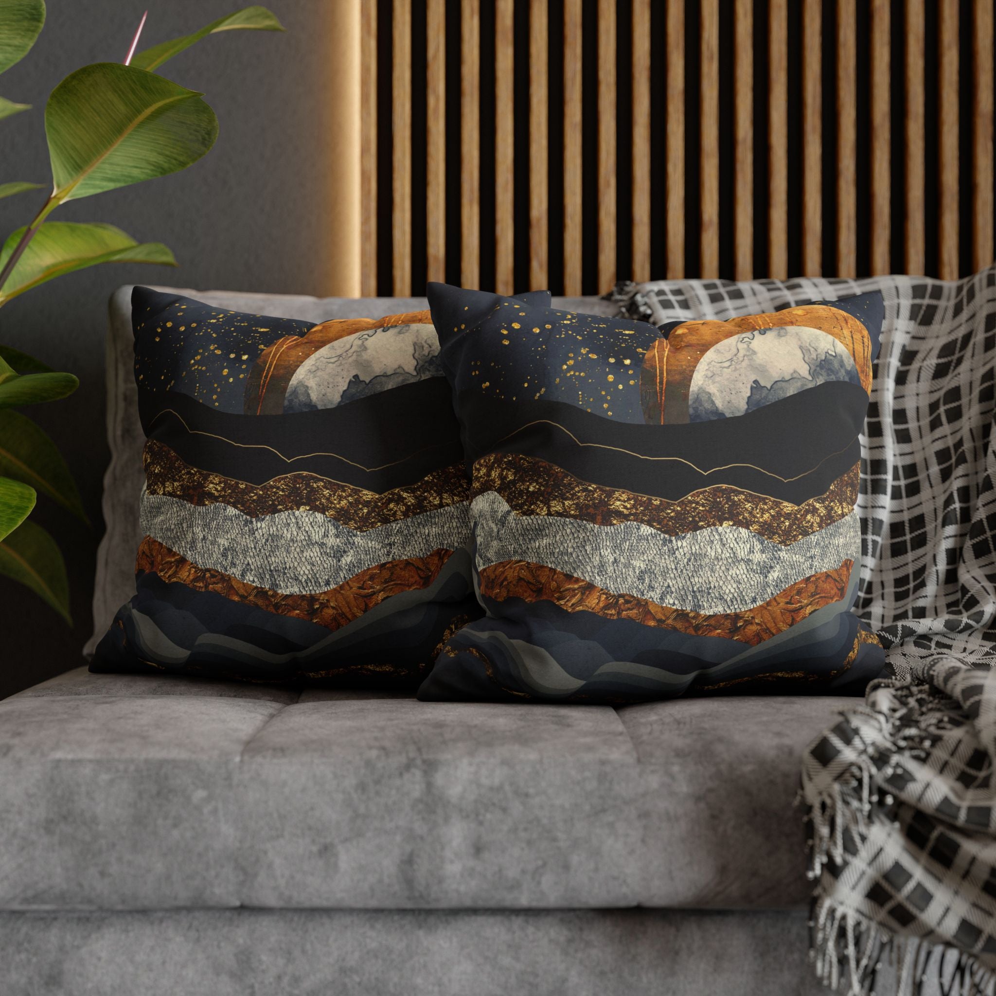 Metallic Mountains - Decorative Pillow Cover