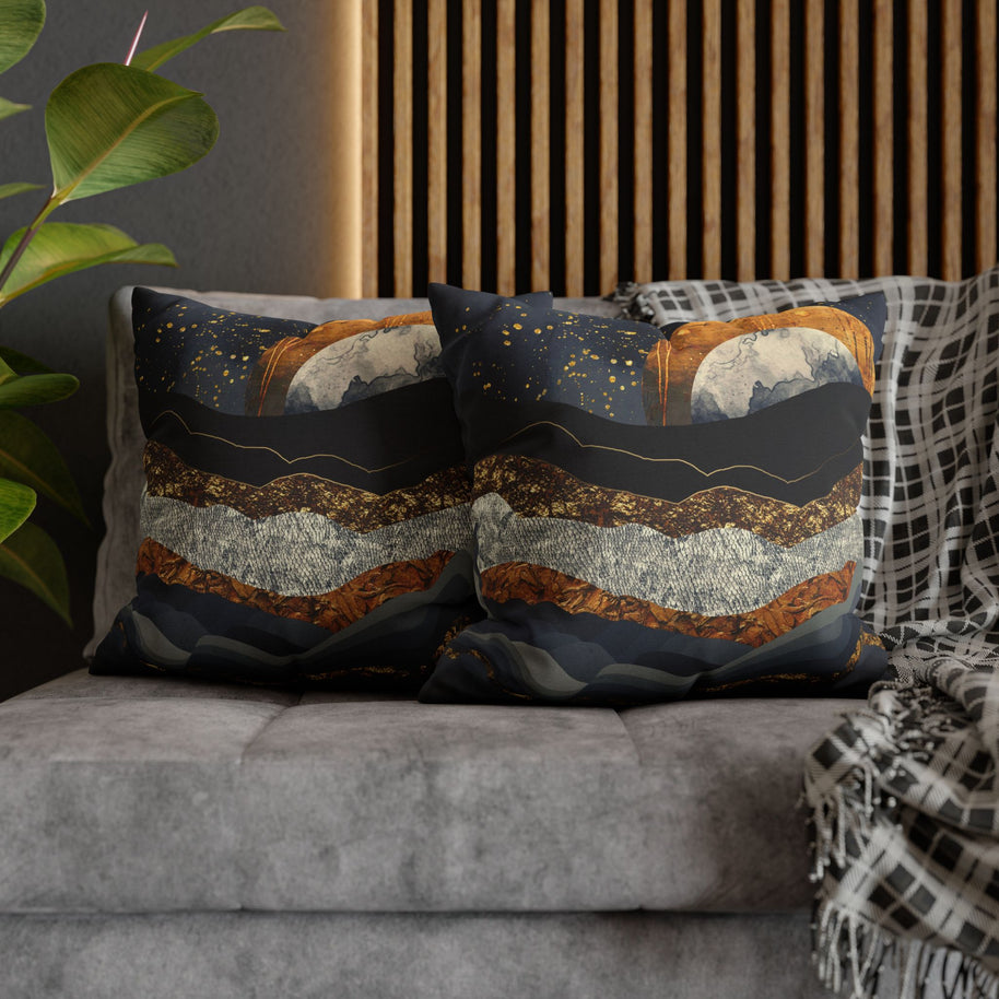 Metallic Mountains - Decorative Pillow Cover