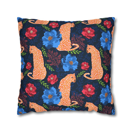 Botanical Leopard Navy - Decorative Pillow Cover