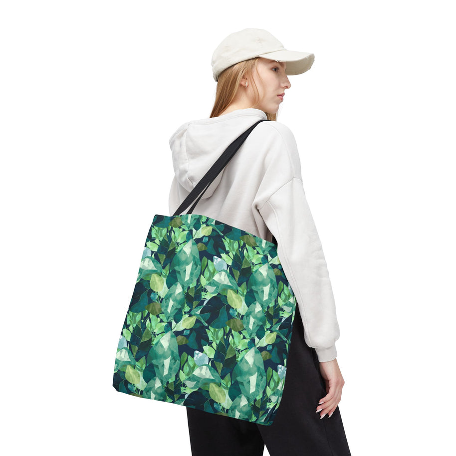 Botanical Leaves with Navy - Tote Bag