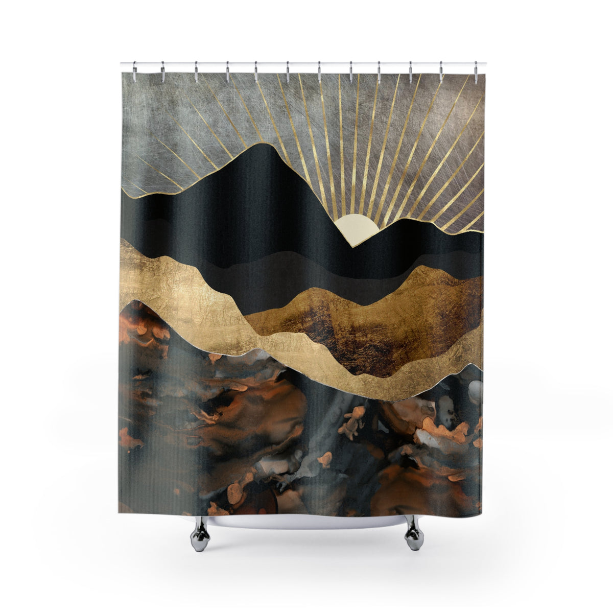 Copper and Gold Mountains - Shower Curtain