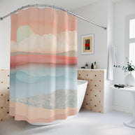 Mint Moon Beach - Shower Curtain