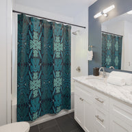 Blue and Teal Botanical - Shower Curtain