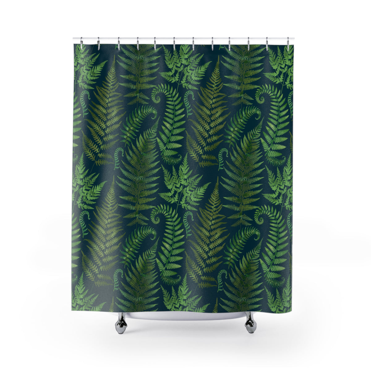 Ferns and Navy - Shower Curtain