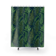Ferns and Navy - Shower Curtain