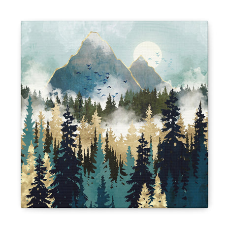 Misty Pines Matte Canvas, Stretched, No Frame