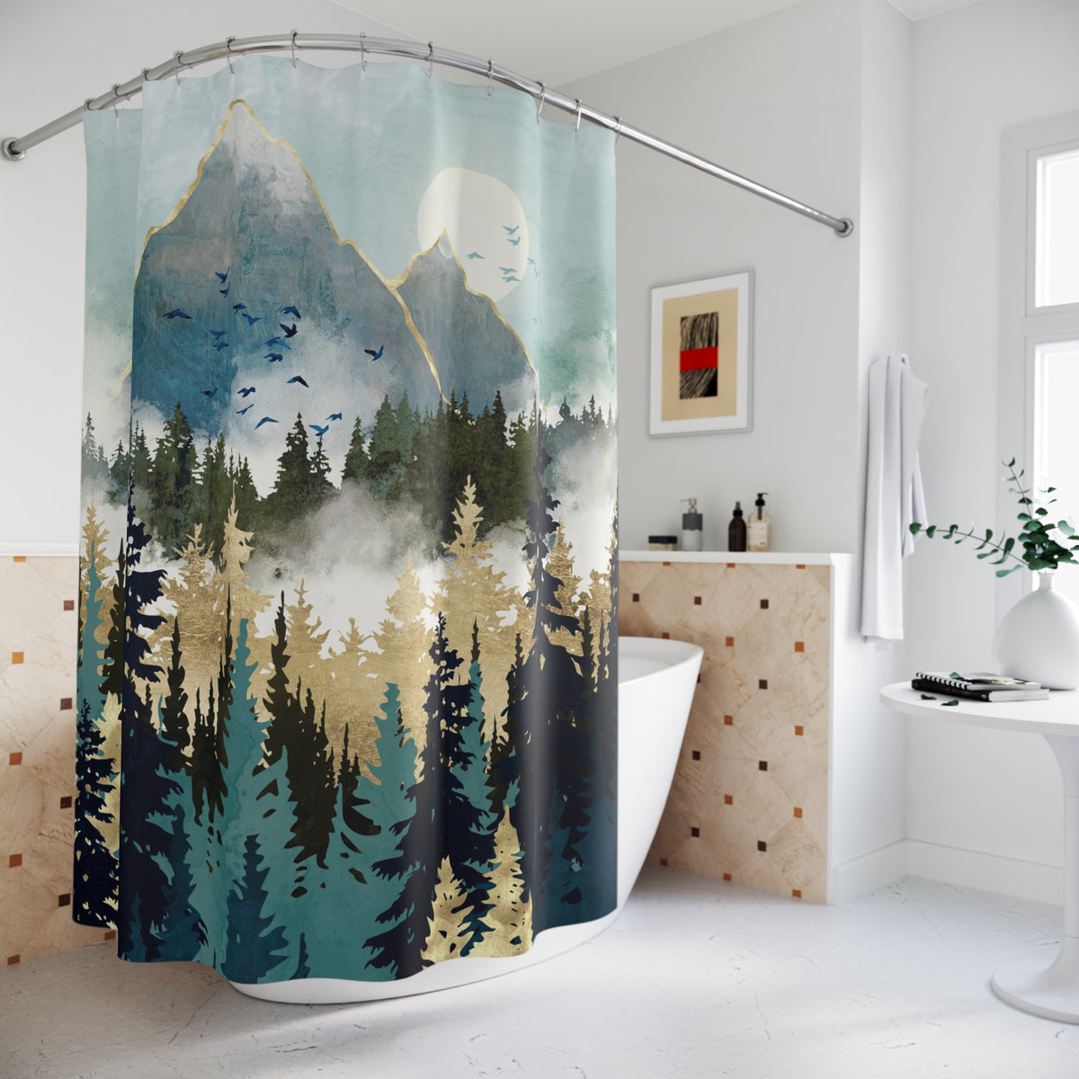Misty Pines - Shower Curtain