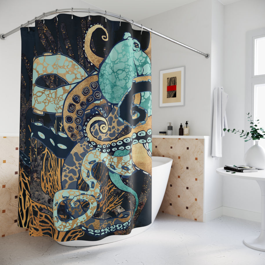 Metallic Octopus II - Shower Curtain