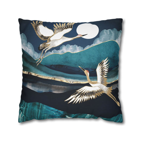 Midnight Cranes - Decorative Pillow Cover